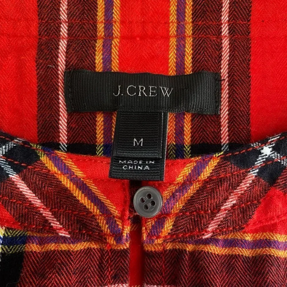 J.crew plaid flannel ruffle top